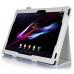 Sony Xperia Tablet Z2 10.1 - White PU Leather Flip Stand Tablet Protective Cover Case Support Sleep Wake Function